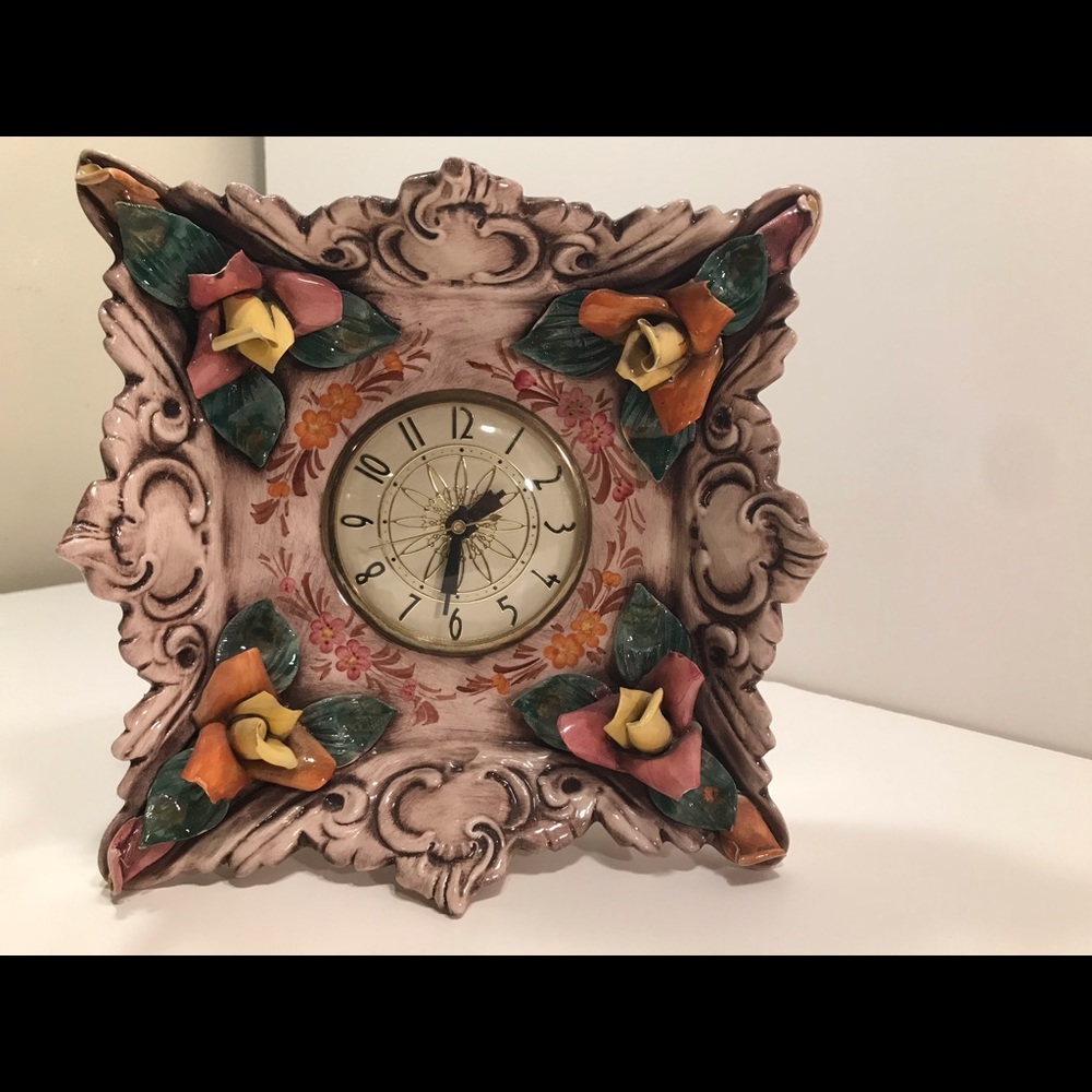Vintage Italian Capodimonte Porcelain Clock.